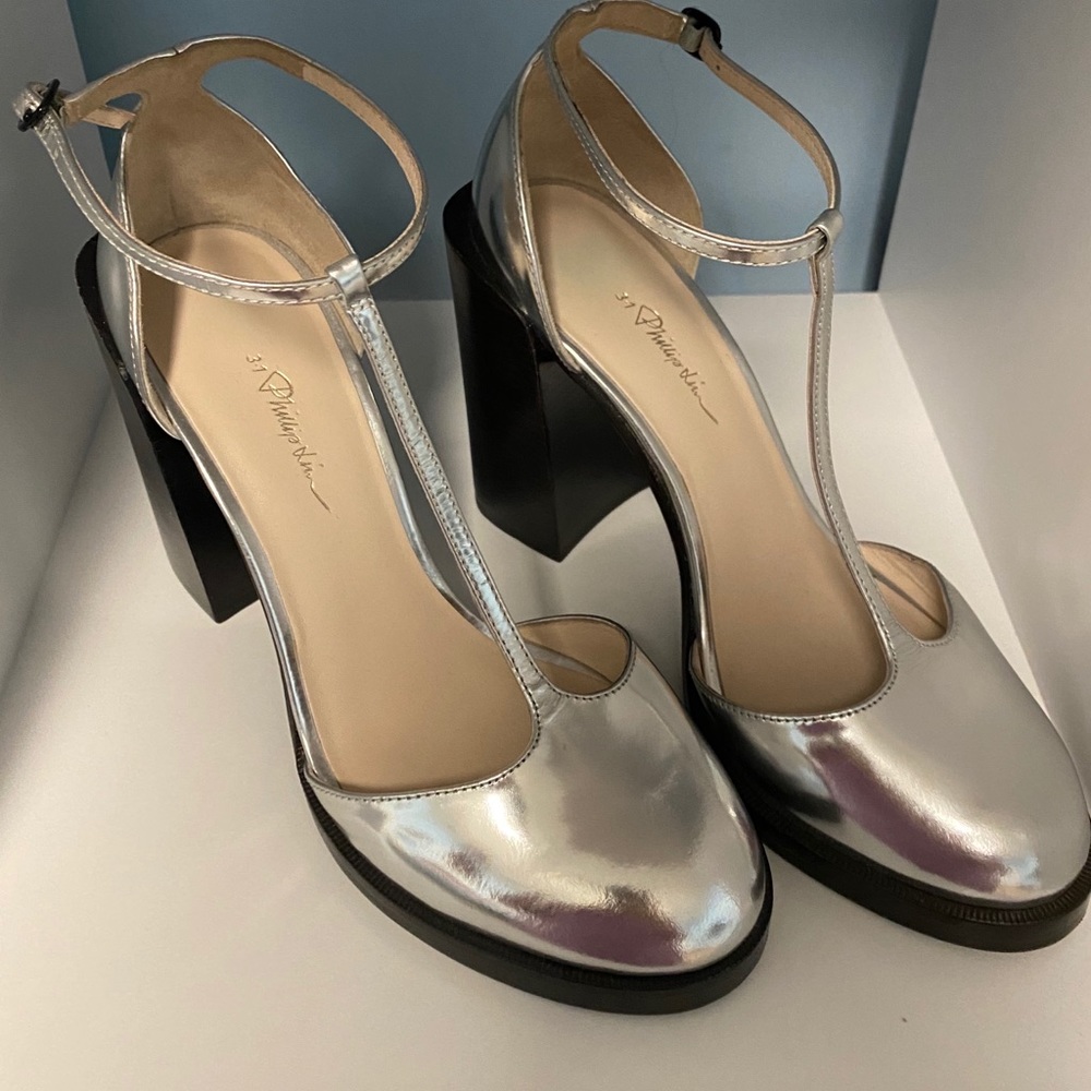 3.1 Phillip Lim metallic silver heels size 37